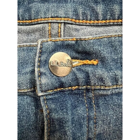 L.L. Bean Womens Jeans Size 22 Reg Barrel Leg Dark Blue Denim Cotton Lycra - Picture 5 of 11